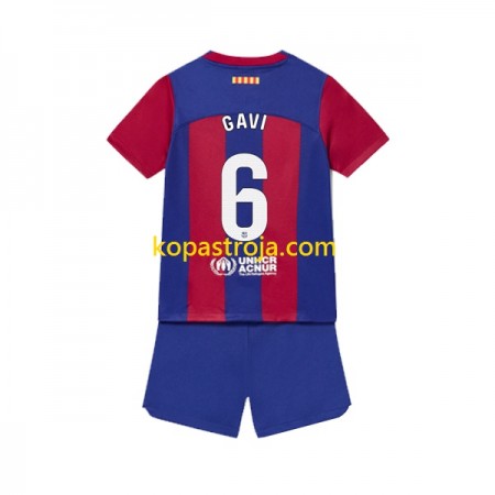 Billiga Fotbollströjor FC Barcelona Gavi 6 Barn Hemma tröja 2023/24 Kortärmad